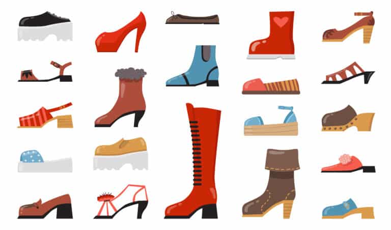 برنامج محاسبي لمتاجر بيع احذية 1 Various fashionable footwear flat icon set