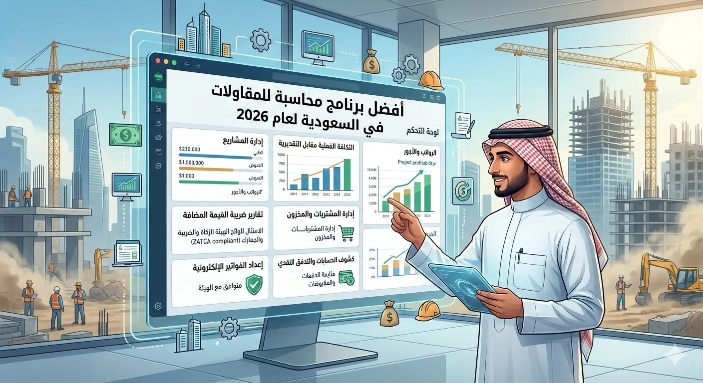 الدليل الشامل لاختيار أفضل برنامج محاسبة للمقاولات في السعودية لعام 2026