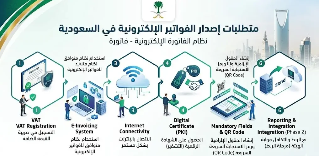 متطلبات إصدار الفواتير الإلكترونية في السعودية 