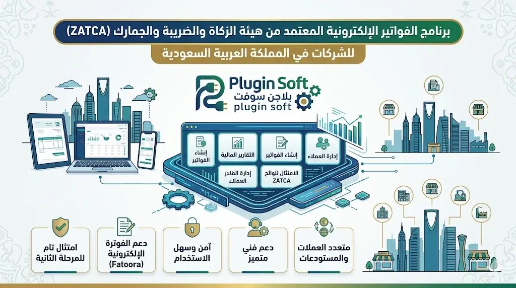 برنامج فواتير إلكترونية للشركات في السعودية من بلاجن سوفت -plugin soft -