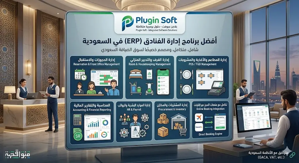أفضل برنامج إدارة الفنادق ERP في السعودية من بلاجن سوفت