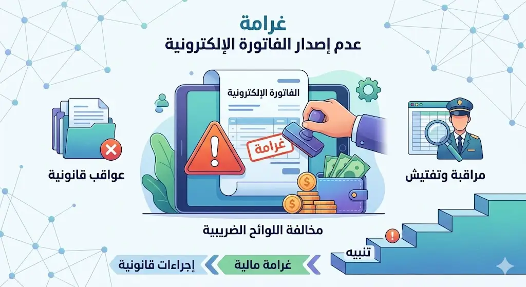 غرامة عدم إصدار الفاتورة الإلكترونية