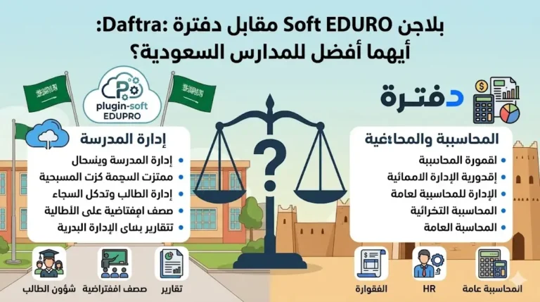 بلاجن Plugin Soft EDUPRO و دفترة Daftra : أيهما أفضل للمدارس السعودية؟