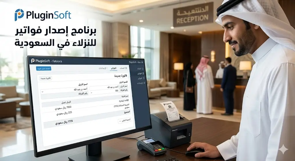برنامج إصدار فواتير للنزلاء في السعودية من بلاجن سوفت plugin soft  