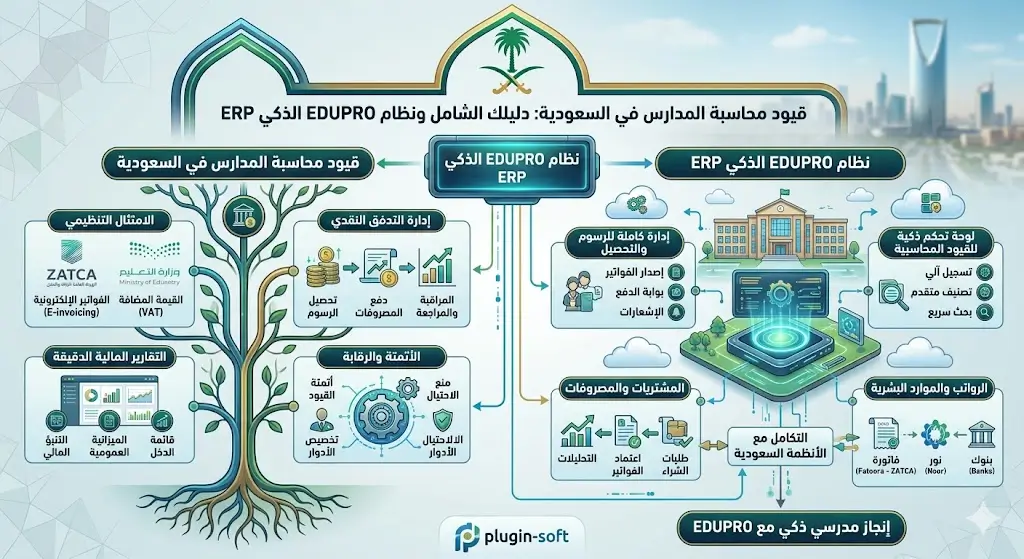 قيود محاسبة المدارس في السعودية: دليلك الشامل ونظام EDUPRO الذكي