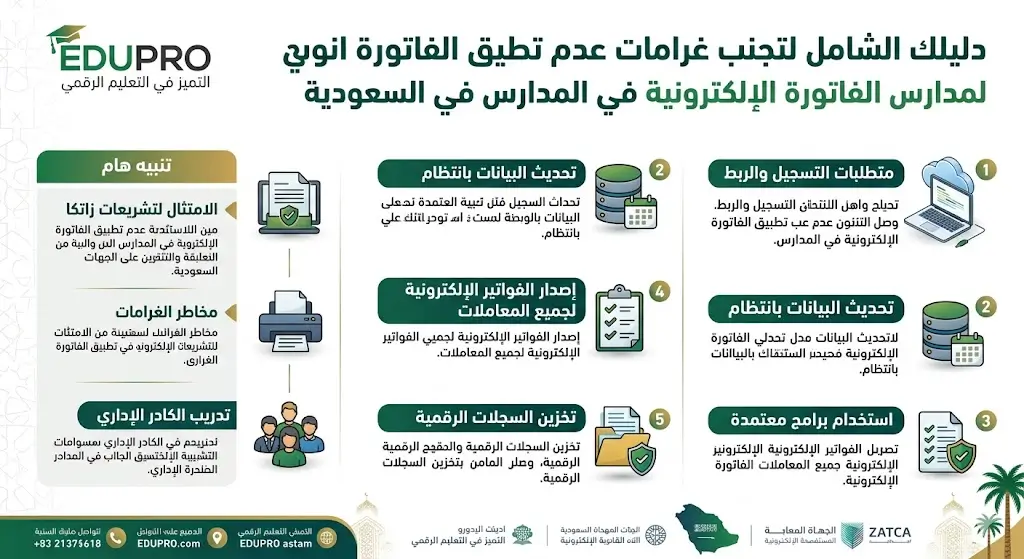 دليلك الشامل لتجنب غرامات عدم تطبيق الفاتورة الإلكترونية في المدارس في السعودية