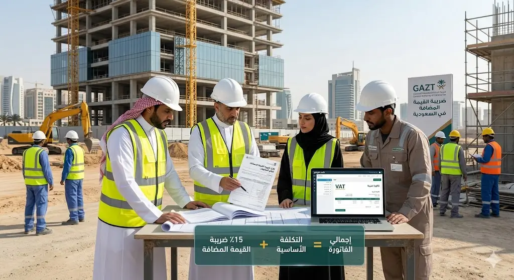 ضريبة القيمة المضافة على المقاولات في السعودية