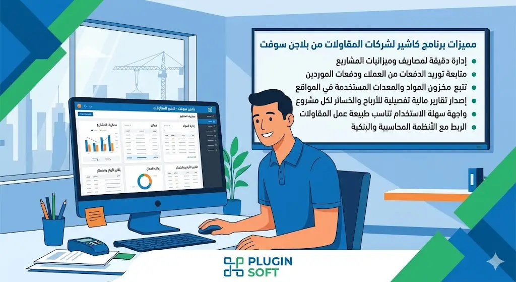 مميزات برنامج كاشير لشركات المقاولات من بلاجن سوفت
