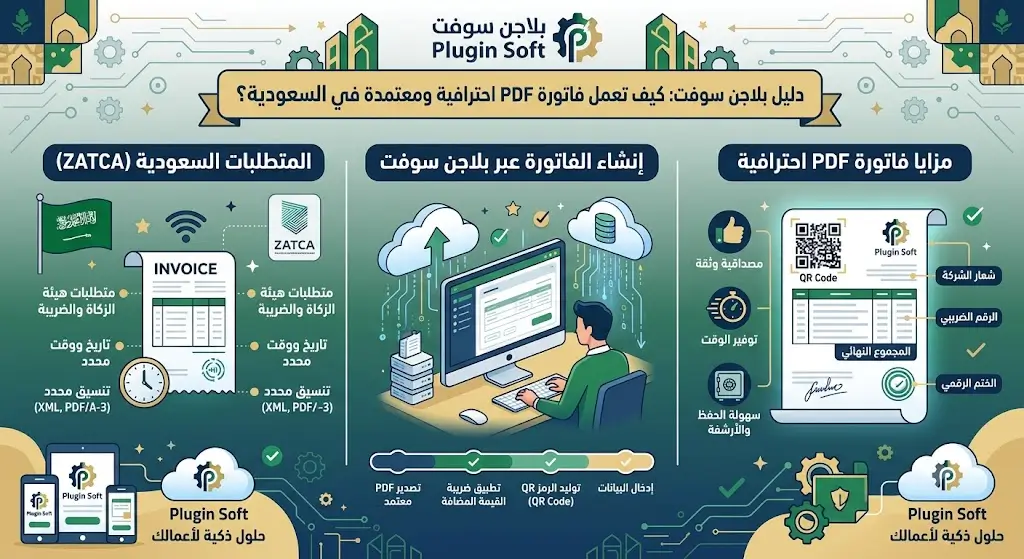 كيف اعمل فاتورة pdf احترافية ومعتمدة لمبيعاتك في السعودية؟ دليل بلاجن سوفت