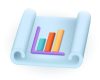 Chart or graphs on sheet of paper 3D illustration Chart or graphs on sheet of paper 3D illustration. Cartoon drawing of financial report, income or budget analysis in 3D style on white background. Business, finances, information concept