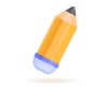 Yellow pencil for students or pupils 3D illustration Yellow pencil for students or pupils 3D illustration. Cartoon drawing of writing tool for school, college or university in 3D style on white background. Education, stationery concept