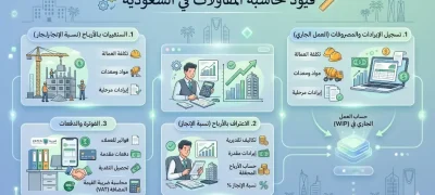 قيود محاسبة المقاولات في السعودية
