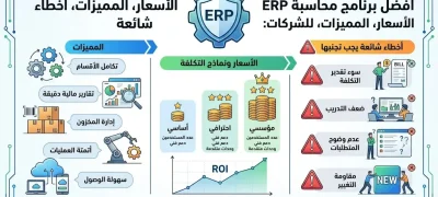 أفضل برنامج محاسبة ERP للشركات : الأسعار، المميزات، أخطاء شائعة